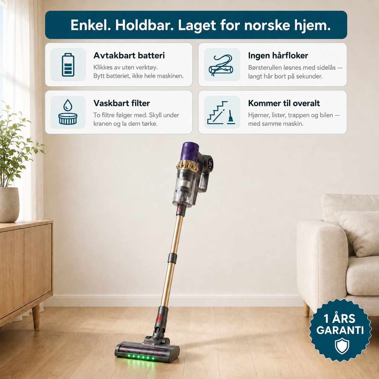 Sealix™ - Trådløs Skaftstøvsuger