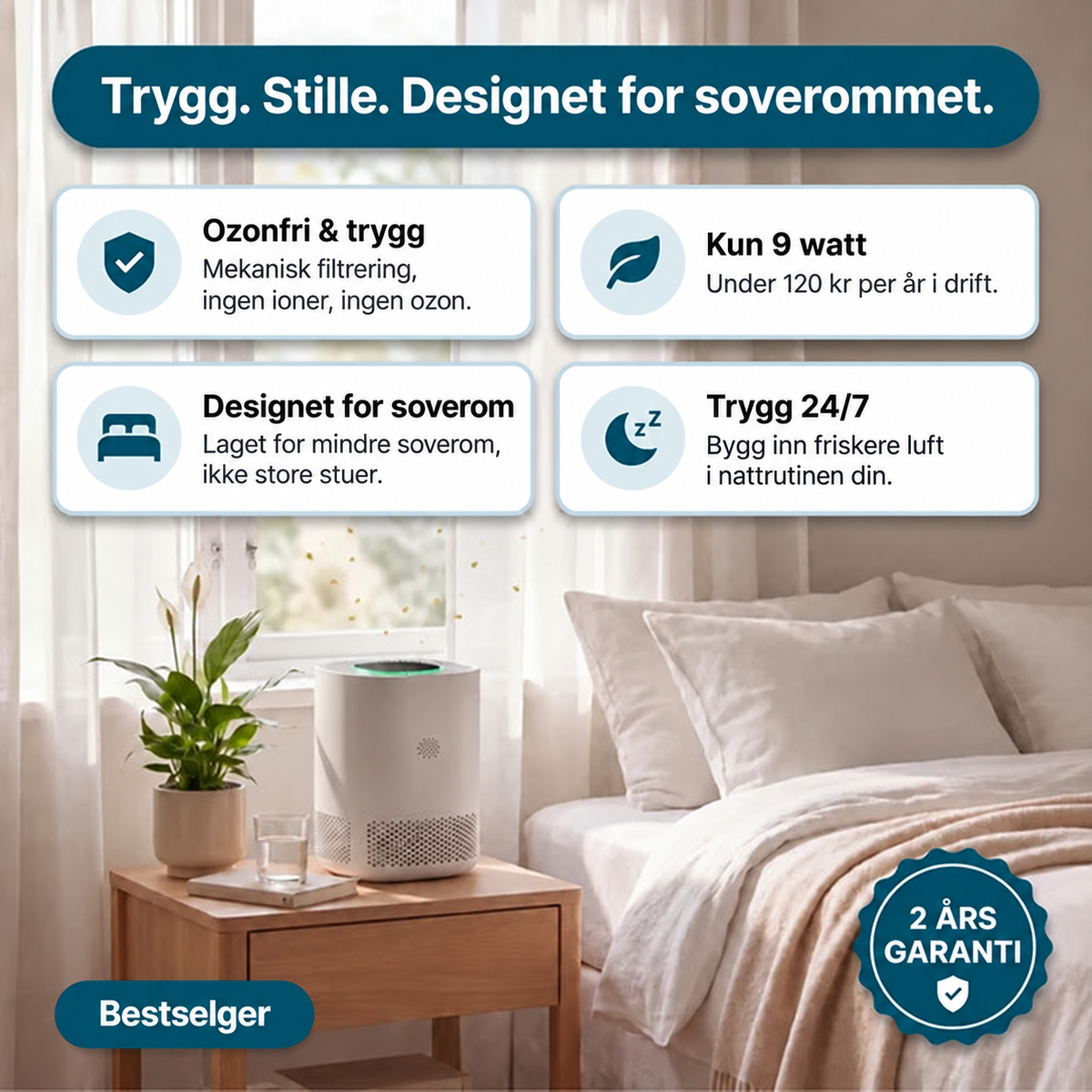 ArcticAir™ - Renere soveromsluft & et friskere soverom å våkne i